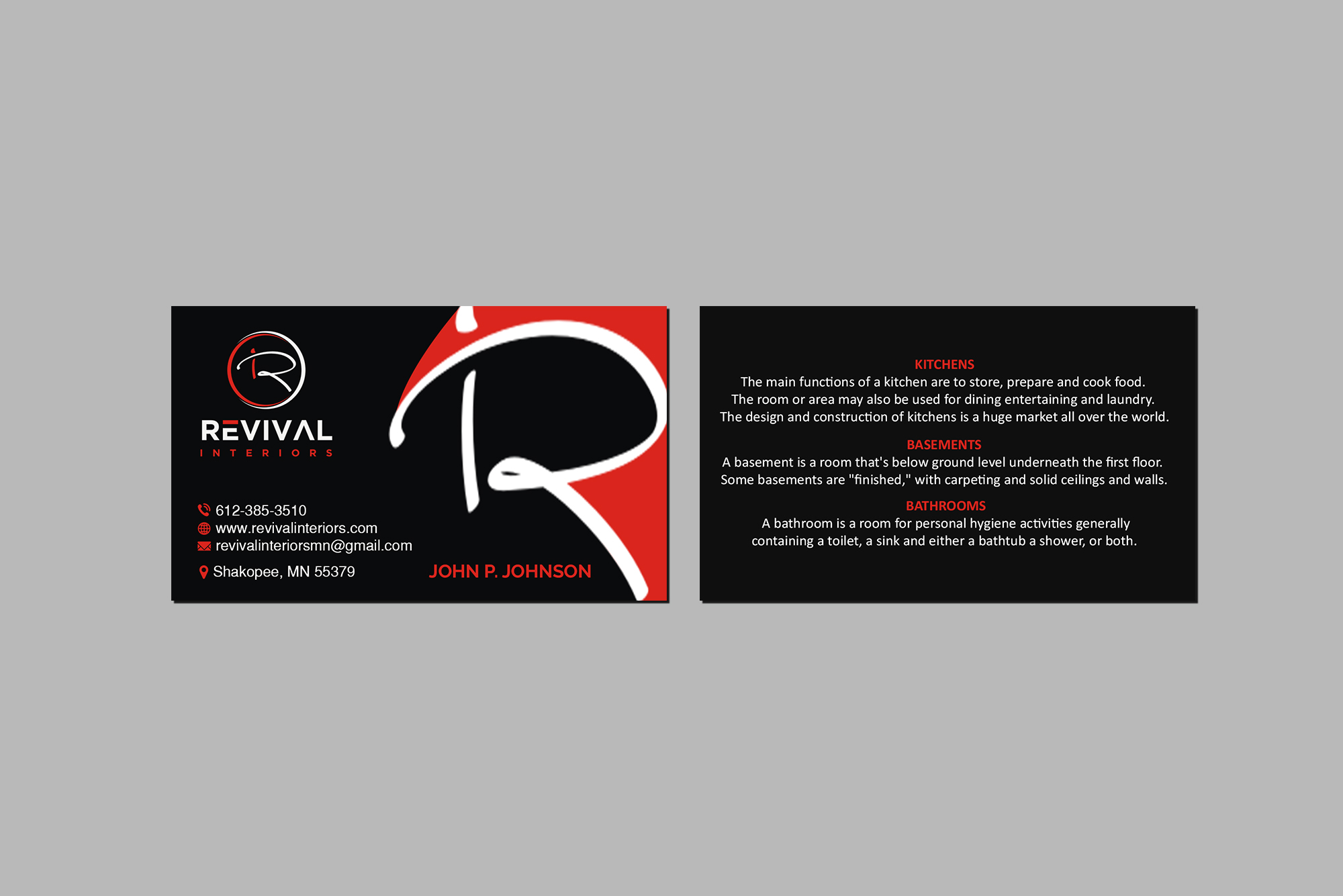 Business Card Design by Creations Box 2015 for Revival Interiors | Design #25371657