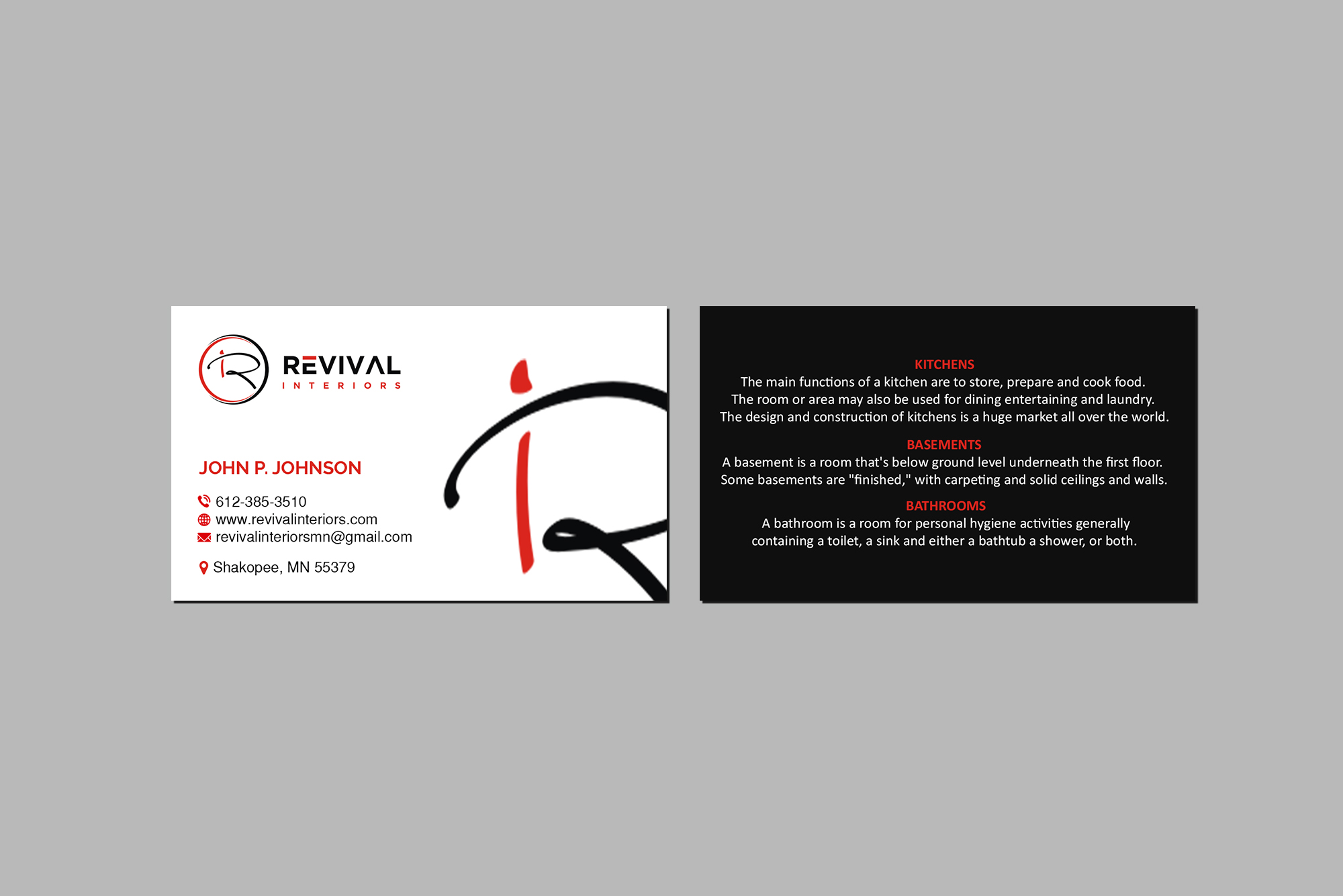 Business Card Design by Creations Box 2015 for Revival Interiors | Design #25371658