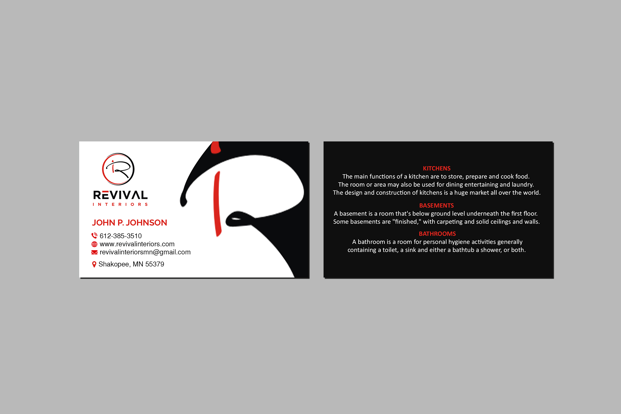 Business Card Design by Creations Box 2015 for Revival Interiors | Design #25371659