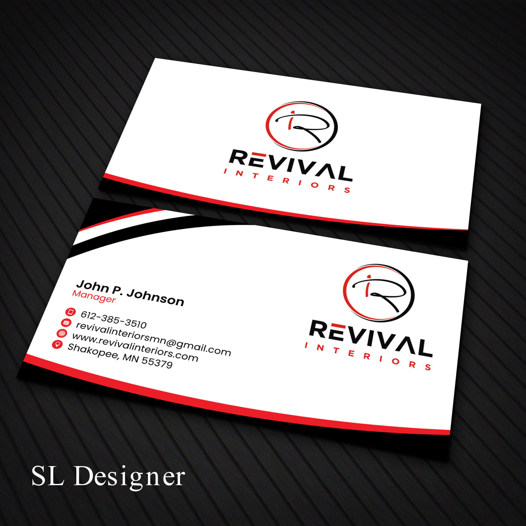 Business Card Design by SL Designer for Revival Interiors | Design #25349256
