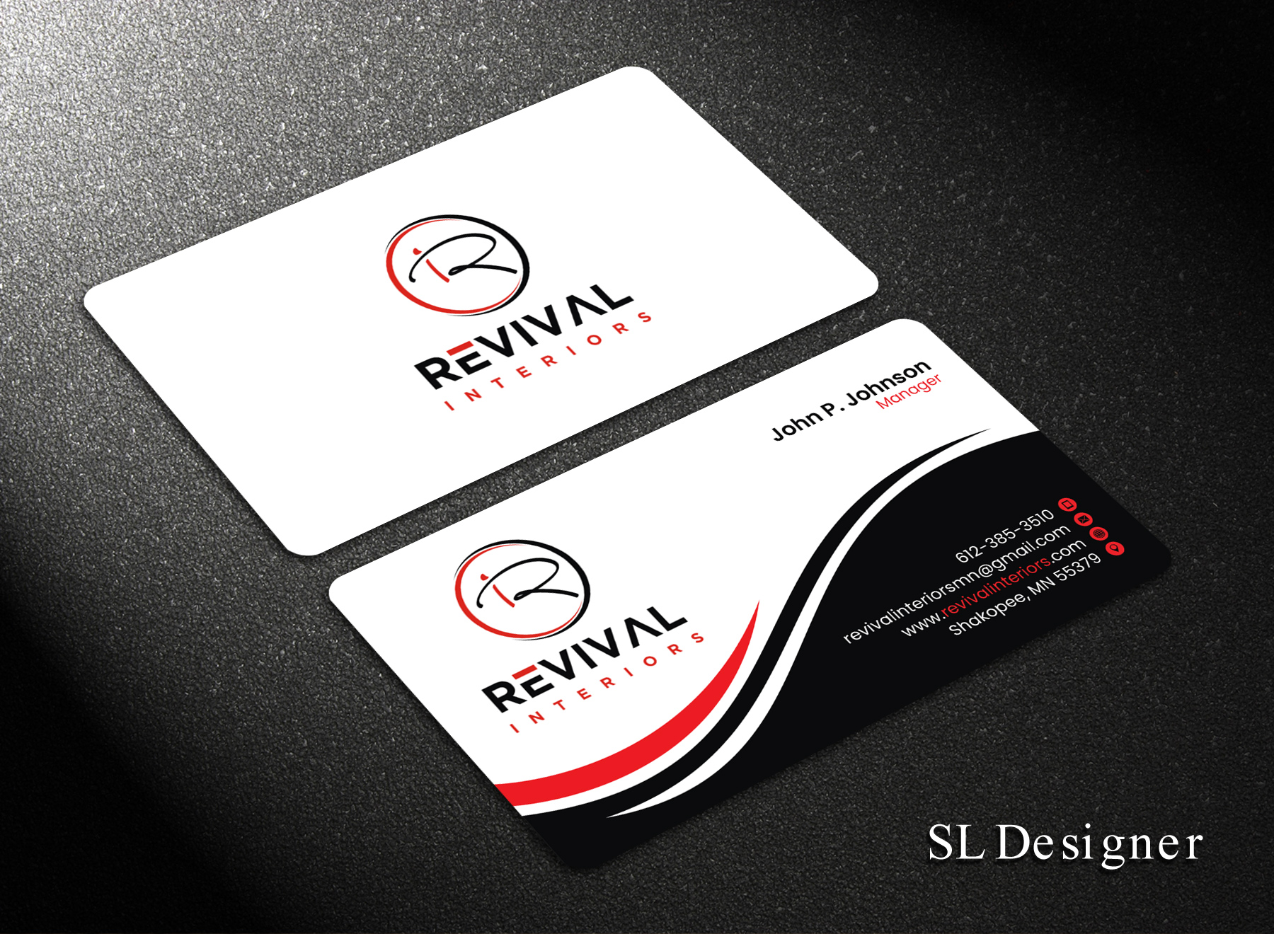 Business Card Design by SL Designer for Revival Interiors | Design #25349258