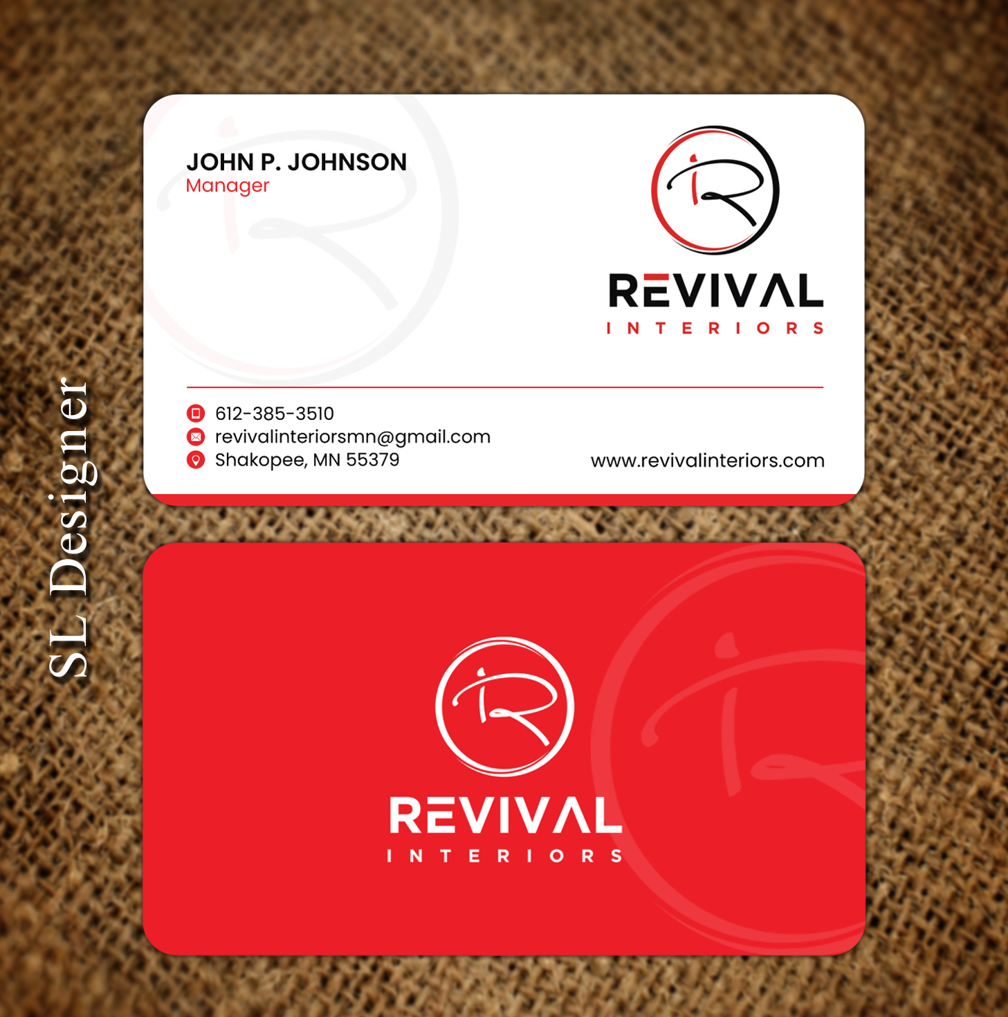 Business Card Design by SL Designer for Revival Interiors | Design #25349262