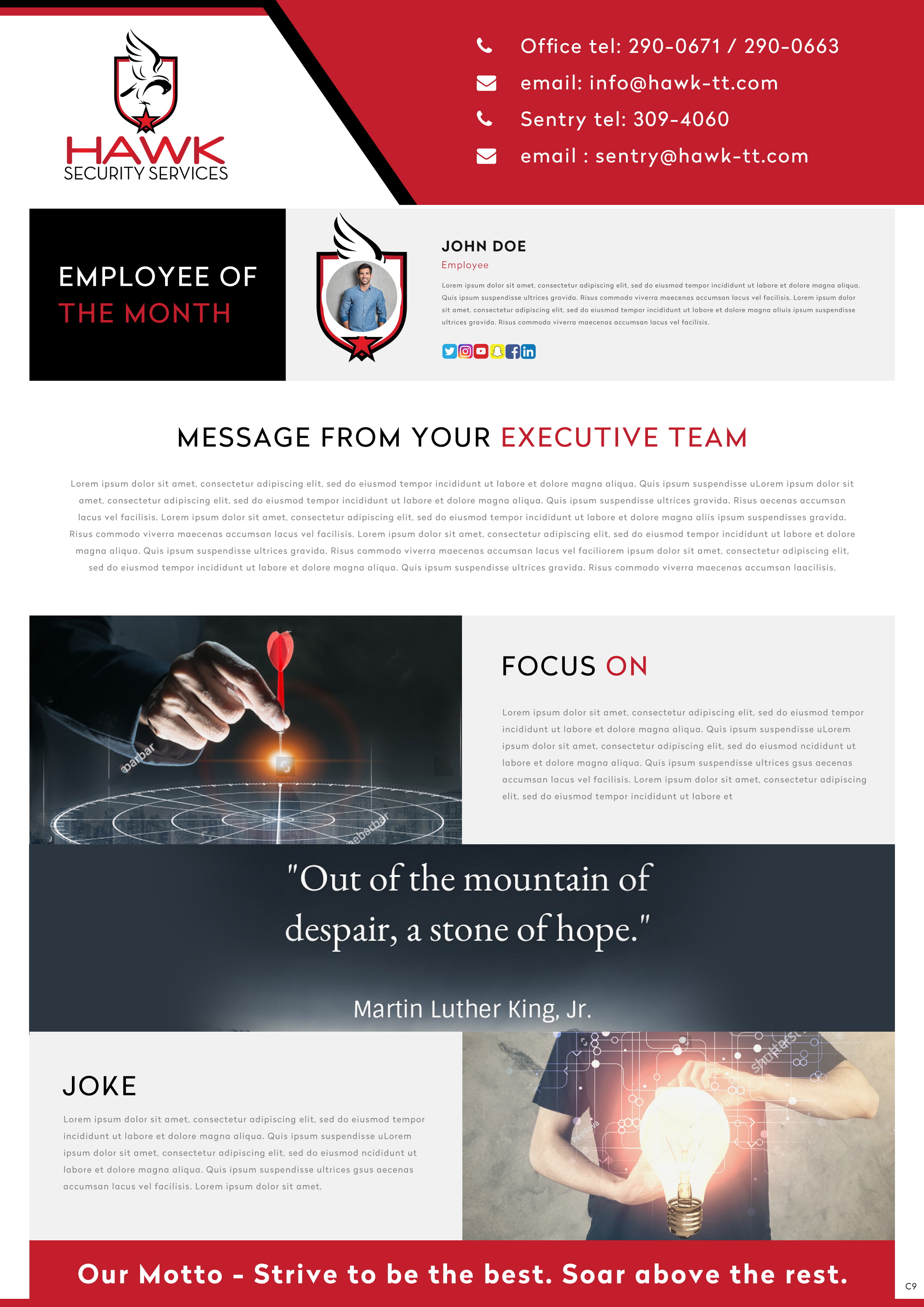 Newsletter Design by pb for Hawk Security Services Ltd.  | Design #25354959