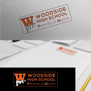 Text for newsletter header: Woodside High School Parents of Alumni | Logo Design by mam1
