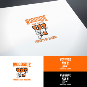 Text for newsletter header: Woodside High School Parents of Alumni | Logo-Design von tejo