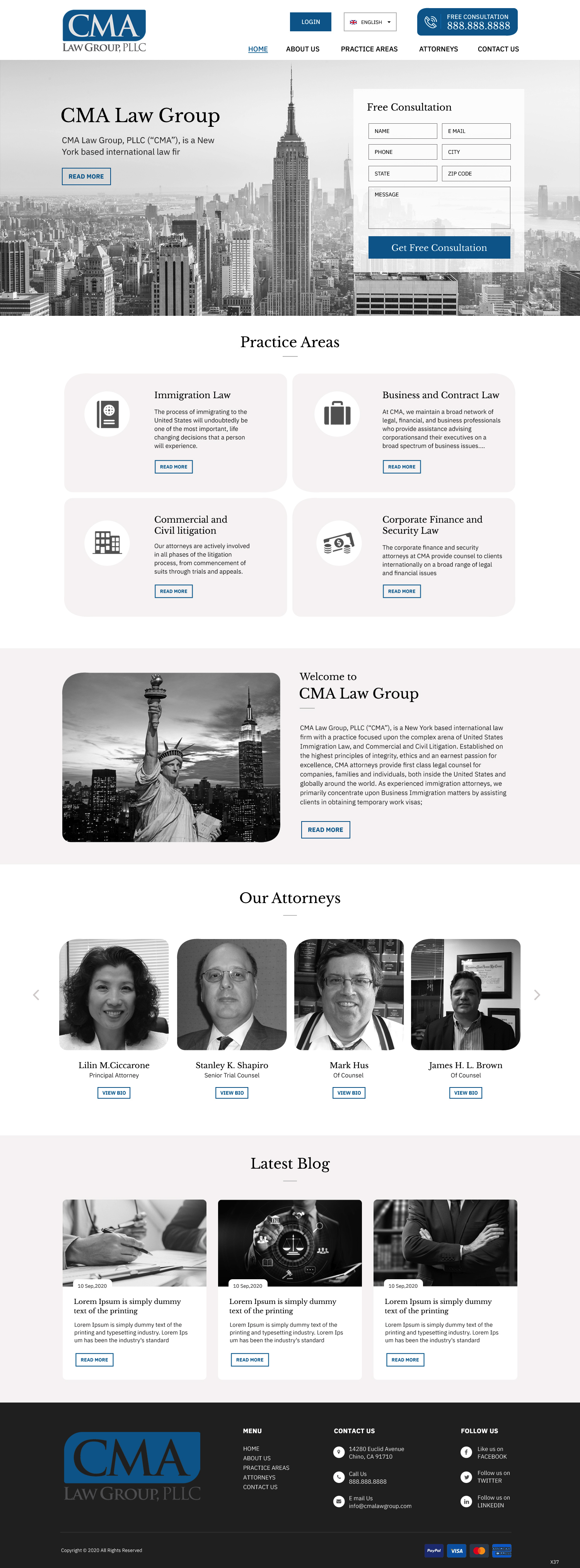 Web Design by pb for CMA Law Group, PLLC | Design #25368509