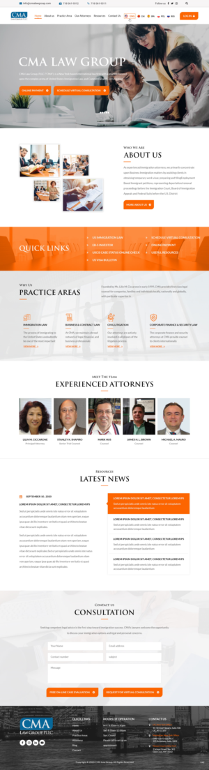 Web Design by pb for CMA Law Group, PLLC | Design #25421262