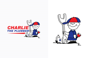 Charlie the Plumber ( with and without no job to small) | Logo Design by step forward 2