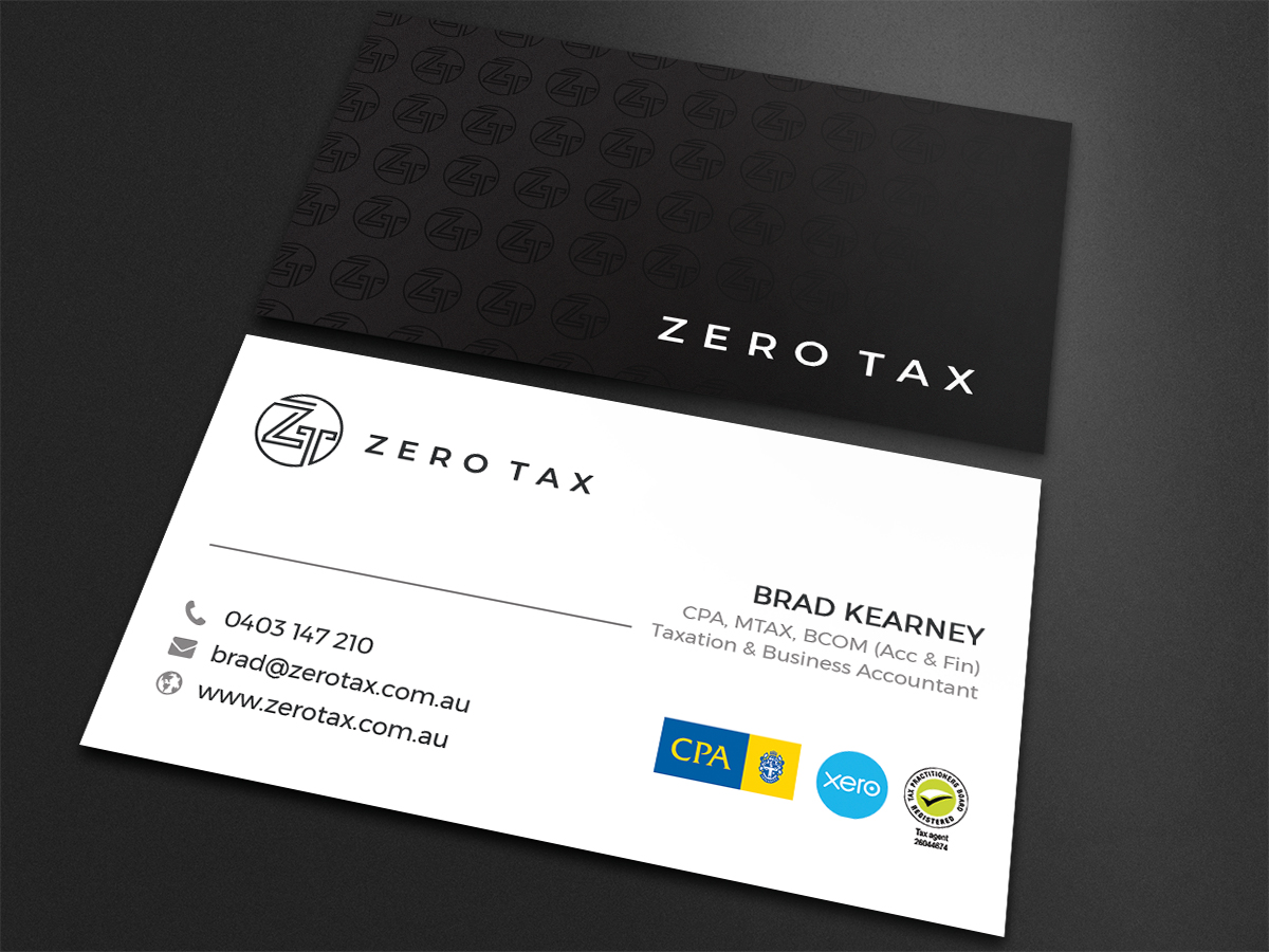 Business Card Design by Moumita_ for Zero Tax | Design #25385949