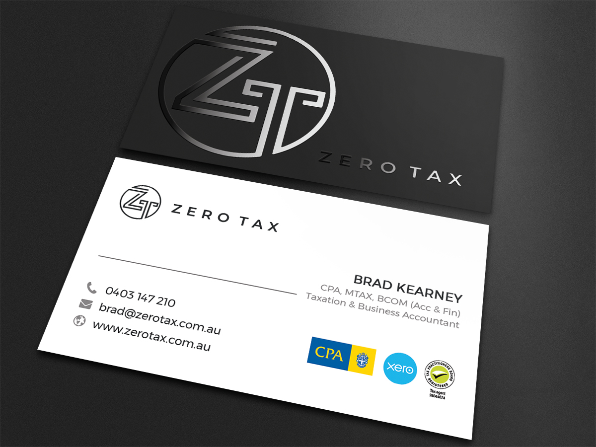 Business Card Design by Moumita_ for Zero Tax | Design #25385951
