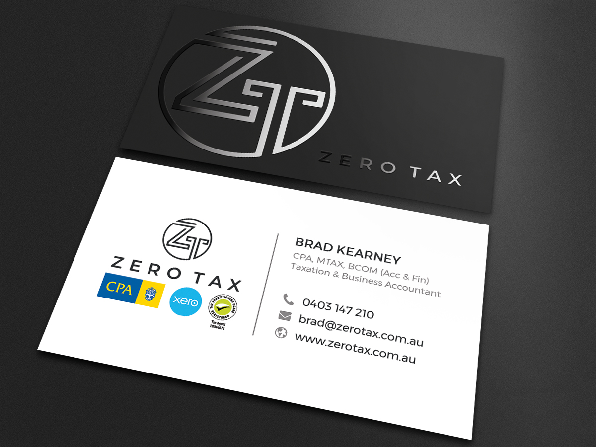 Business Card Design by Moumita_ for Zero Tax | Design #25385953