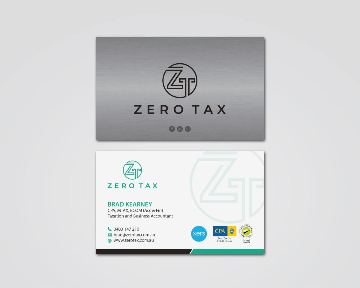 Business Card Design by MDesign for Zero Tax | Design #25383928