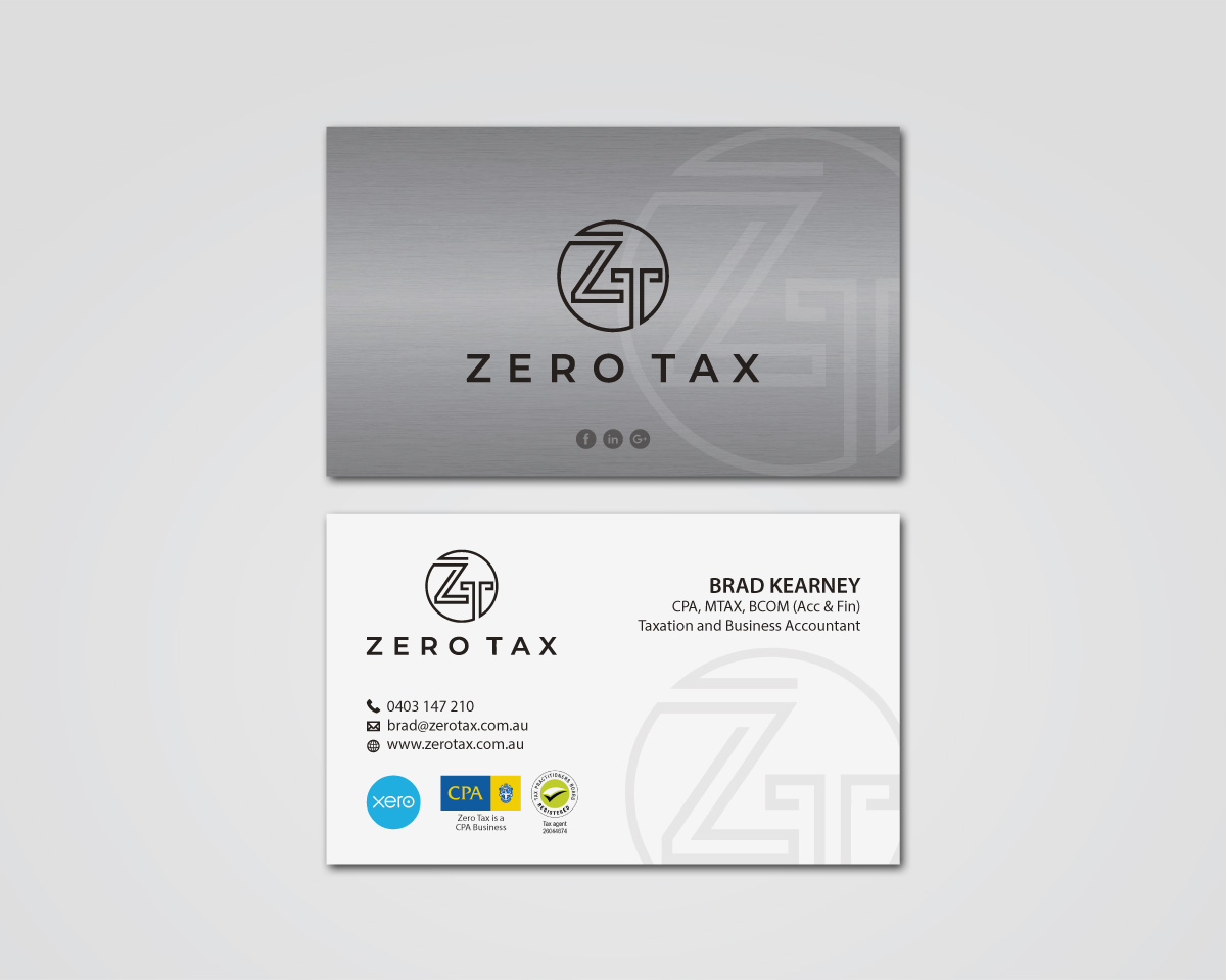 Visitenkarten-Design von MDesign für Zero Tax | Design #25383934