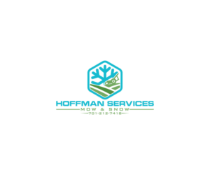 Hoffman Services Mow & Snow 701-212-7418 | Logo Design by Ochieng