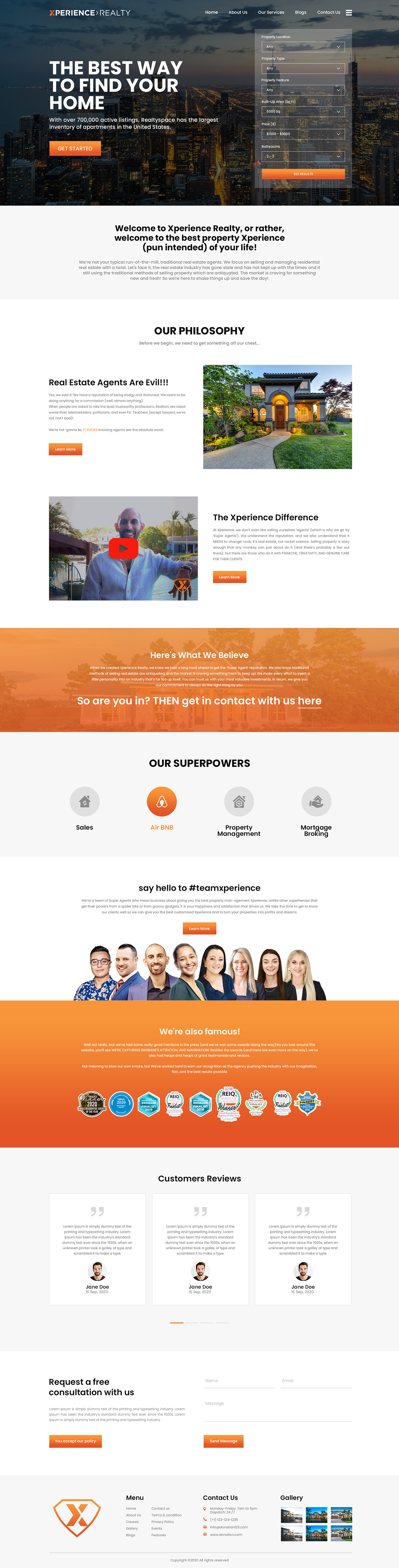 Web Design par Samahir Sharif pour Xperience Realty | Design #25415383