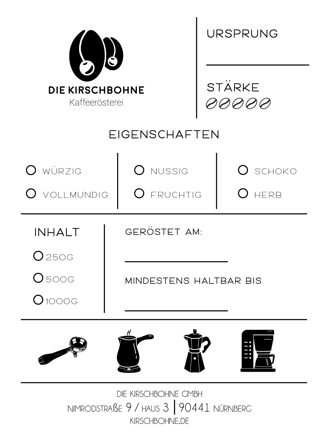 Label Design by Inaaina for Die Kirschbohne Kaffeerösterei | Design #25391573