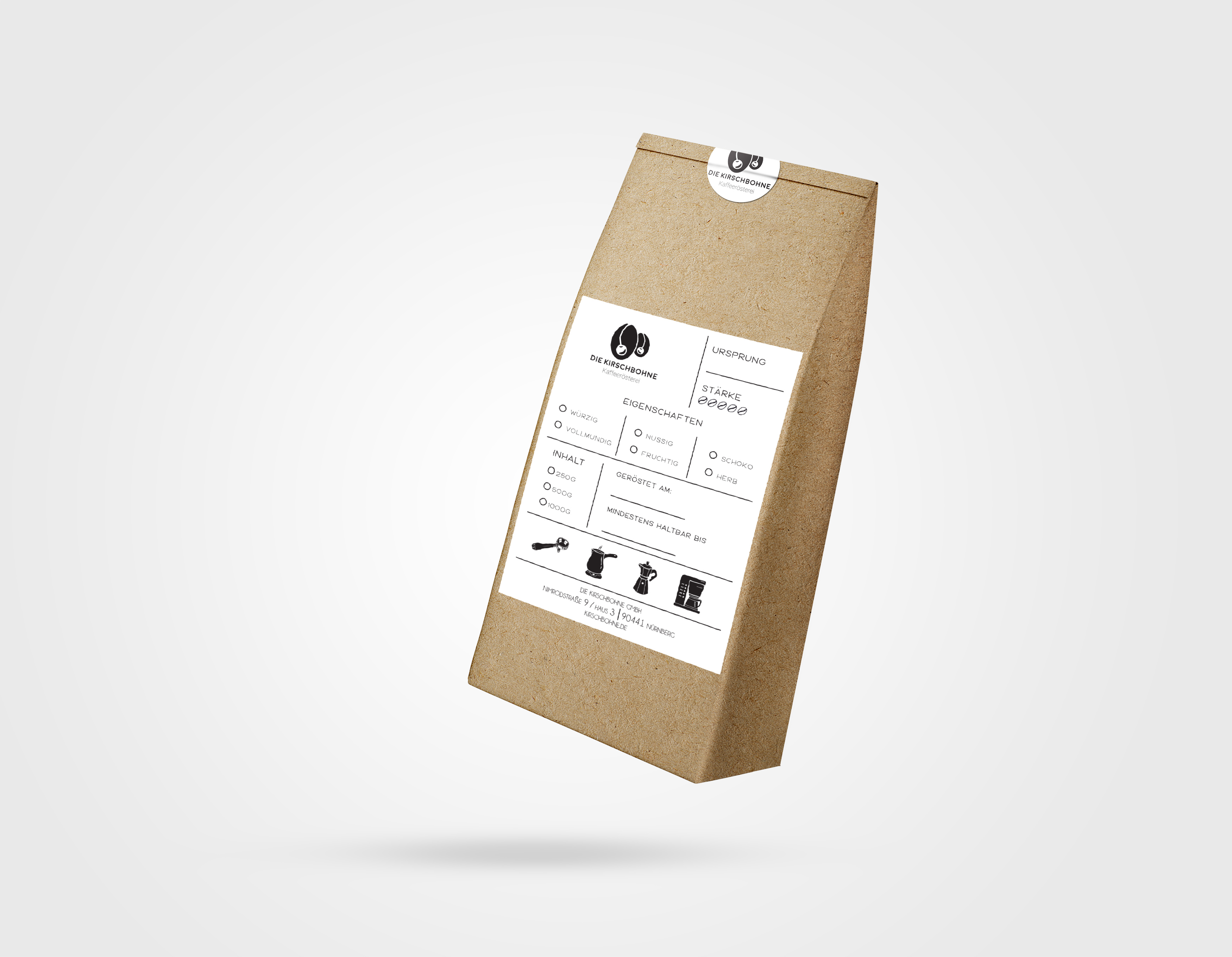 Etikett-Design von Inaaina für Die Kirschbohne Kaffeerösterei | Design #25391574