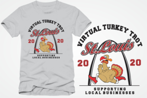 Thanksgiving T-shirt design for a virtual  5K running event