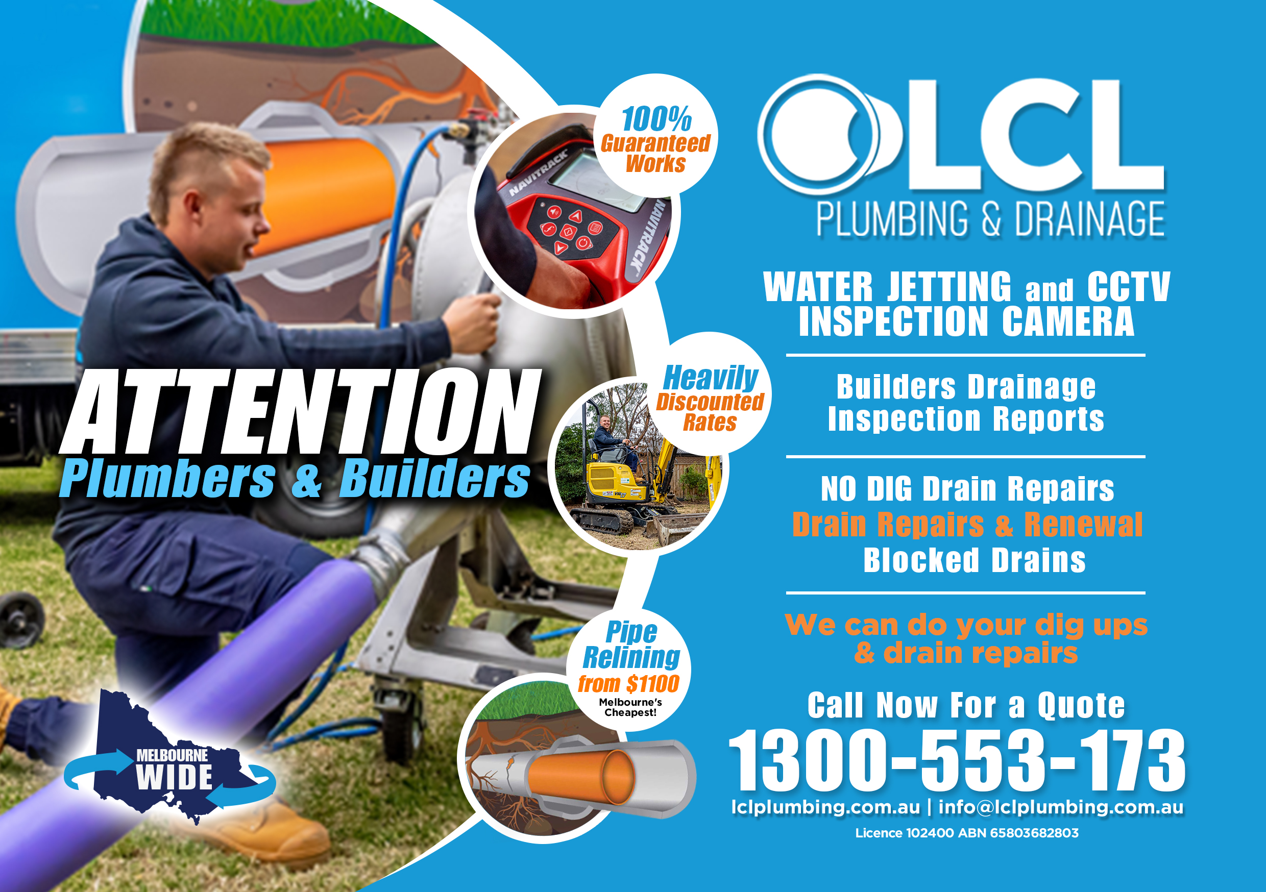 Flyer Design by jeffdefy for LCL Plumbing and Drainage Pty Ltd | Design #25396751