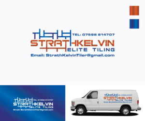 Business name,    Strathkelvin Elite Tiling, also email address: strathkelvinelitetiling@gmail.com and a mobile number Tel: 07598814707 | Design de Logo par step forward 2