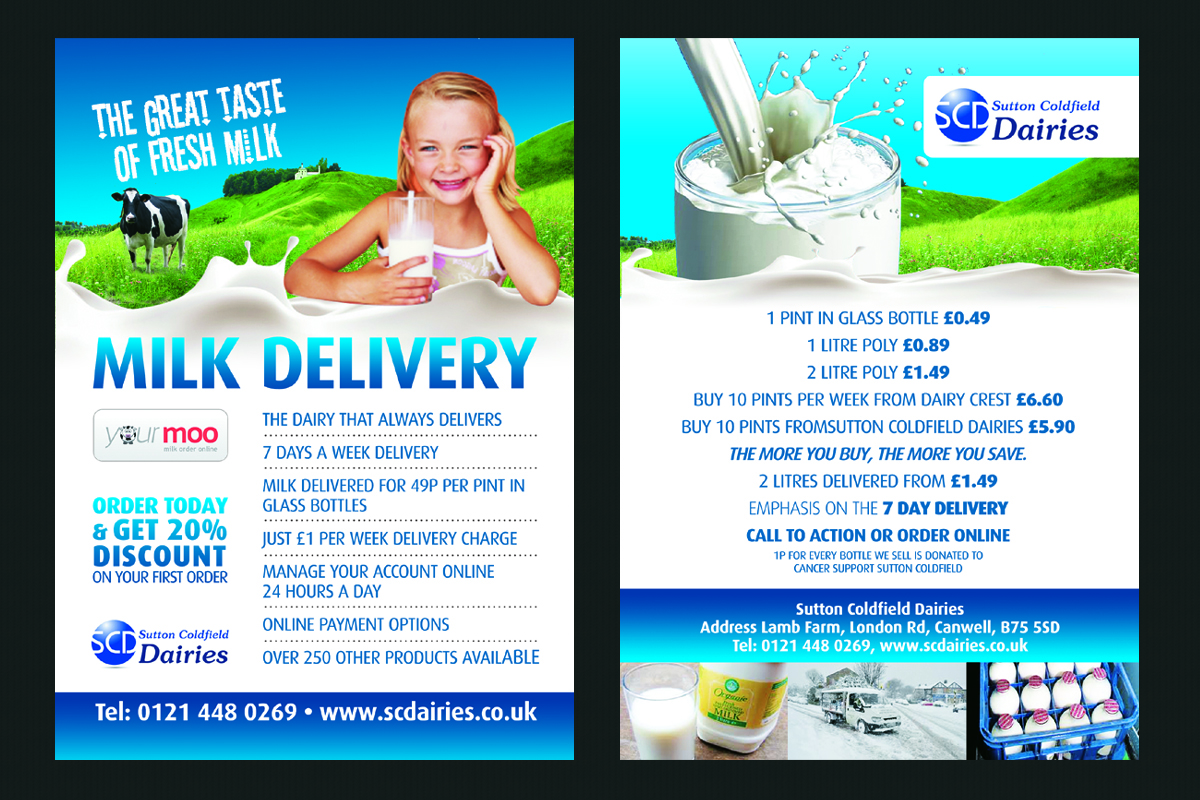 Diseño de Flyer por Andreev para Sutton Coldfield Dairies | Diseño #733018