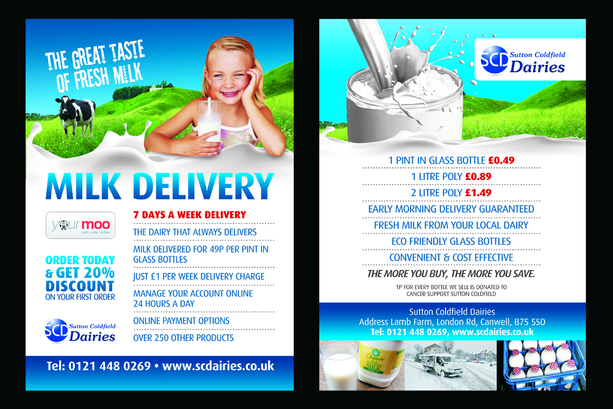 Flyer Design by Andreev for Sutton Coldfield Dairies | Design #736760