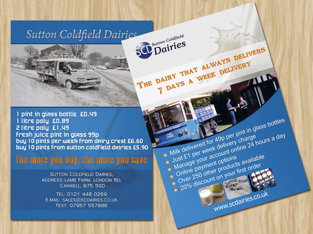 Flyer Design by Ahmed Alashry for Sutton Coldfield Dairies | Design #733447