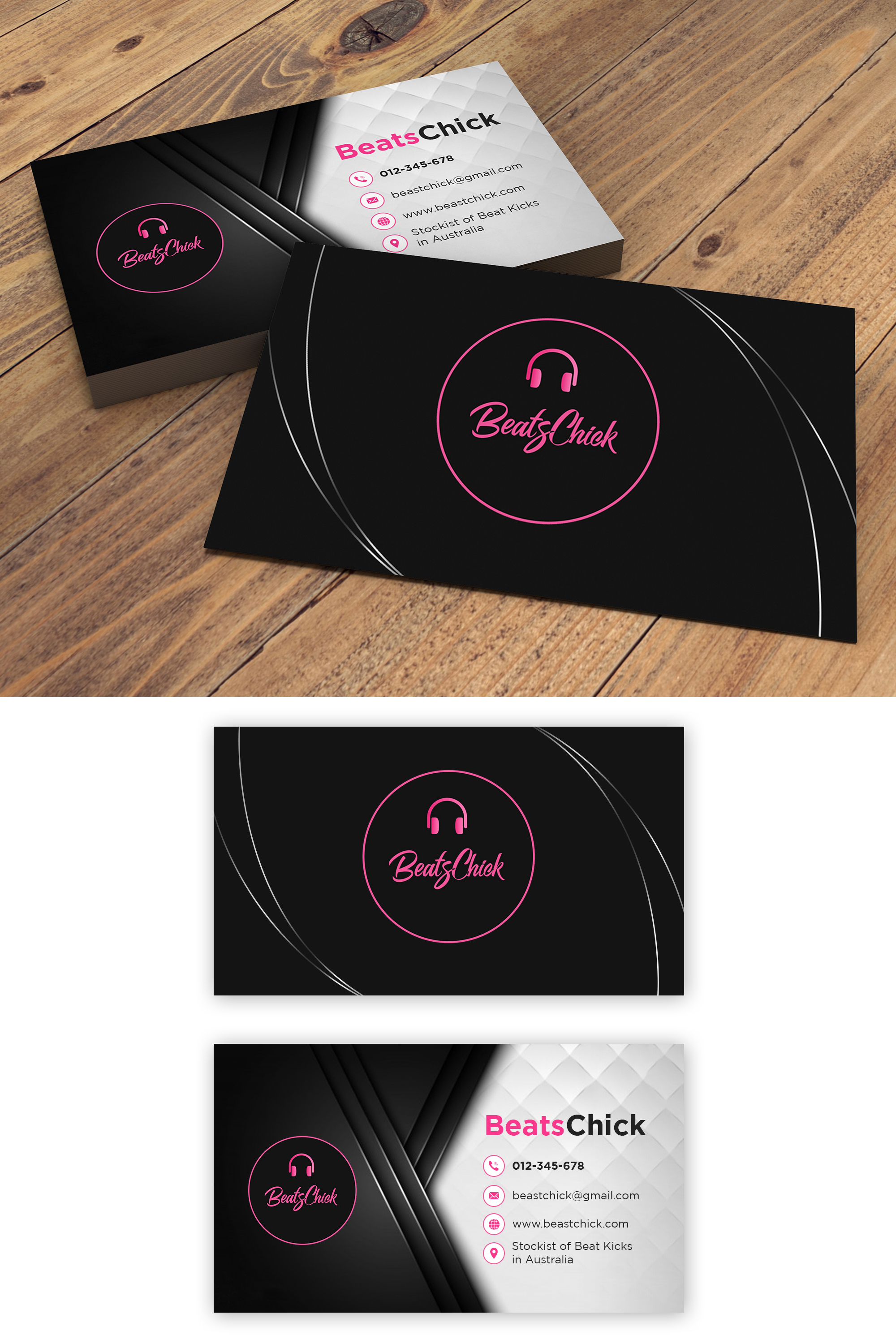 Business Card Design by debdesign for BeatsChick | Design #25407912