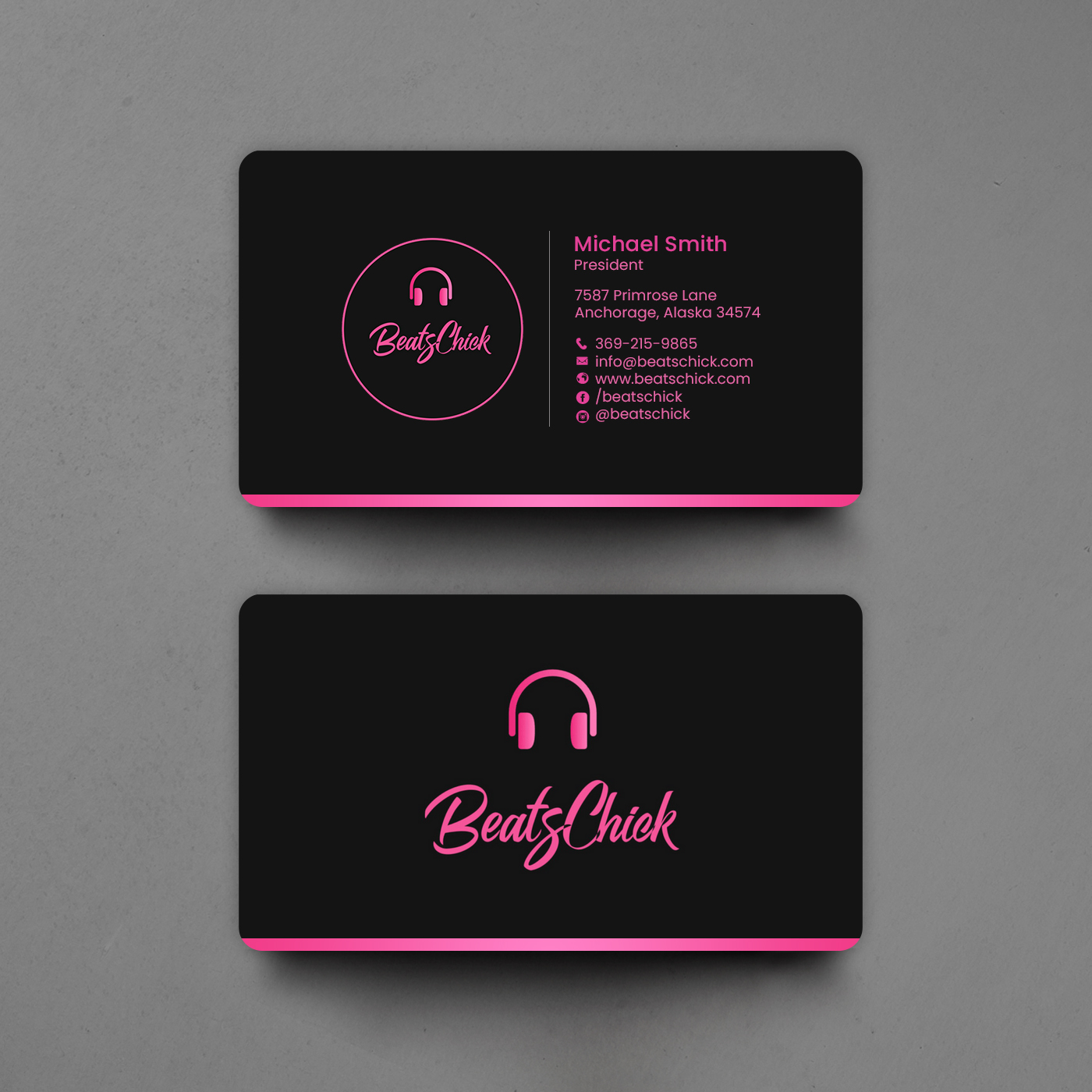 Business Card Design by chandrayaan.creative for BeatsChick | Design #25410067