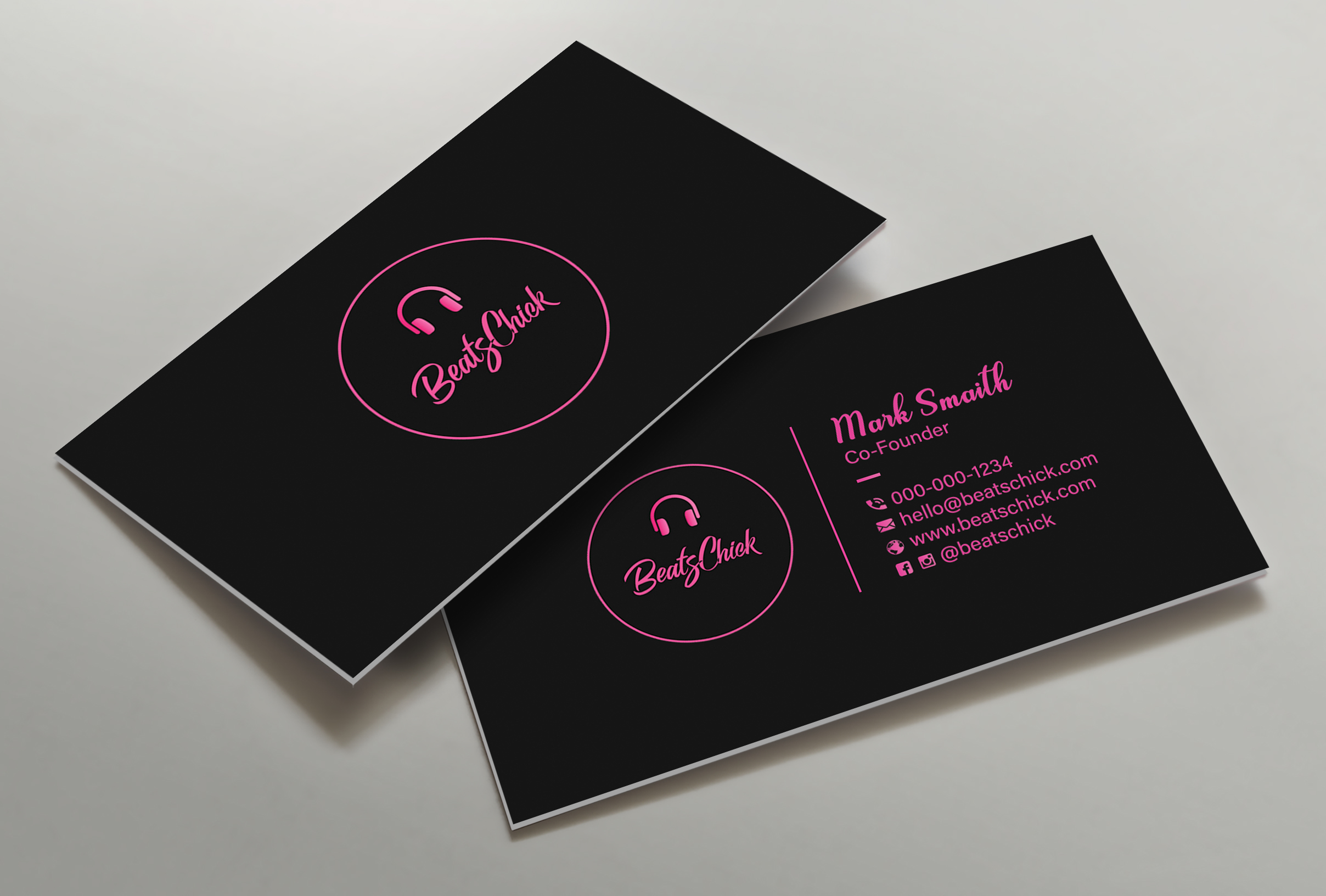 Business Card Design by dipangkarroy1996 for BeatsChick | Design #25406884