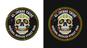 Writings Above skull: EL JACKOS TACOS/ Under Skull: ORIGINAL MEXICAN STREET FOOD | Design de Logo par Elizaveta M