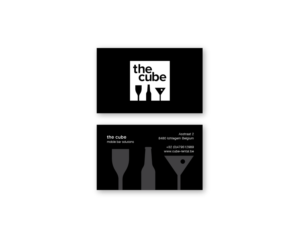 ''The Cube'' (Very clear) ''Mobile Bar solutions'' (Smaller). If it would fit the design also the website, but this is more important for the Facebook banner. | Logo Design by bluejet