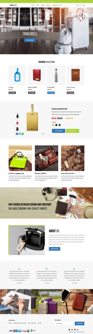 Design Only - Custom Travel Brand E-Commerce * | Web Design by Titan Eagle