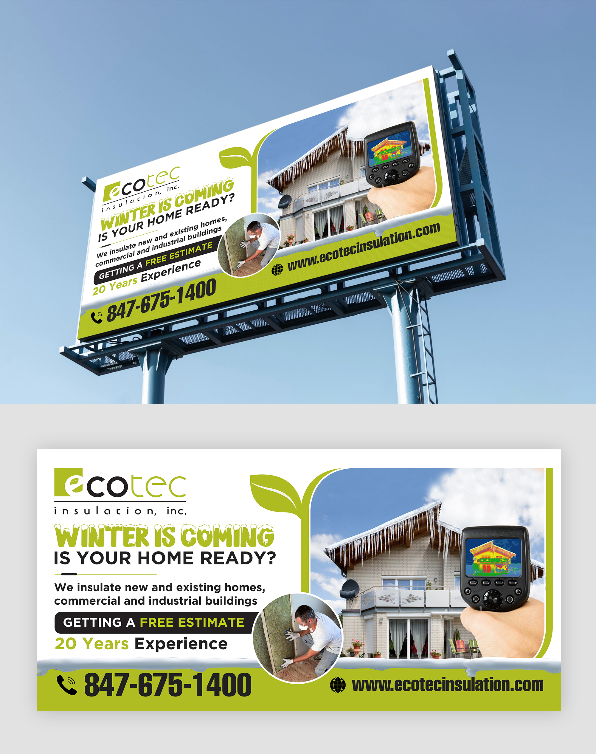 Billboard Design by debdesign for Eco Tec Insulation, Inc | Design #25436373