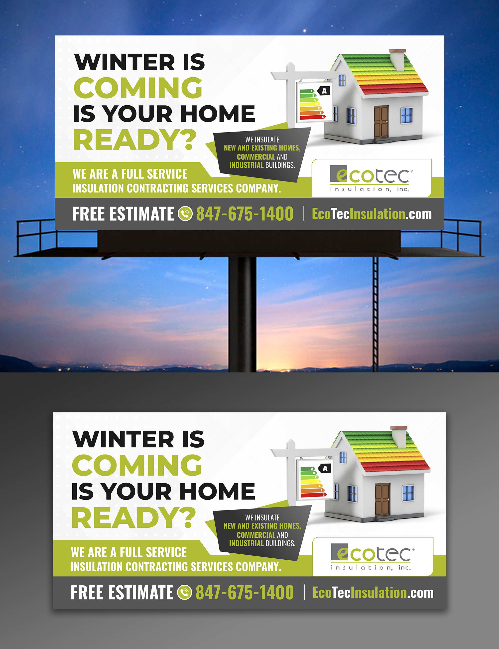 Billboard Design by ecorokerz for Eco Tec Insulation, Inc | Design #25436341