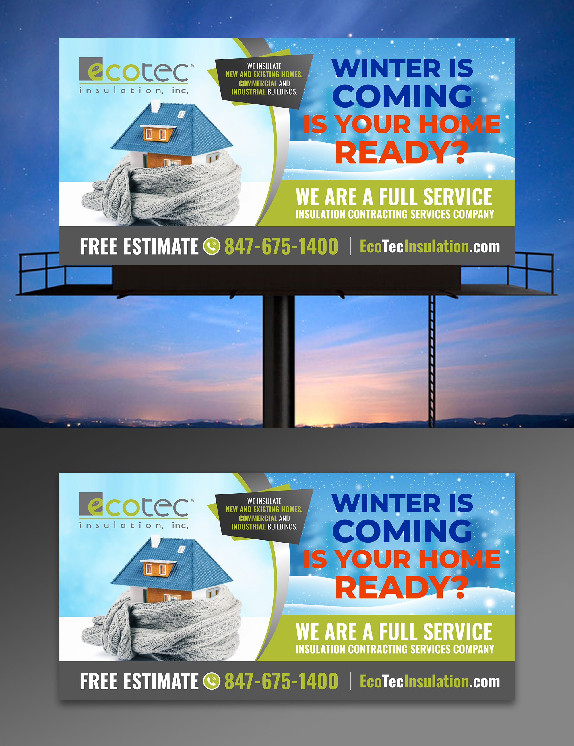 Billboard Design by ecorokerz for Eco Tec Insulation, Inc | Design #25436833