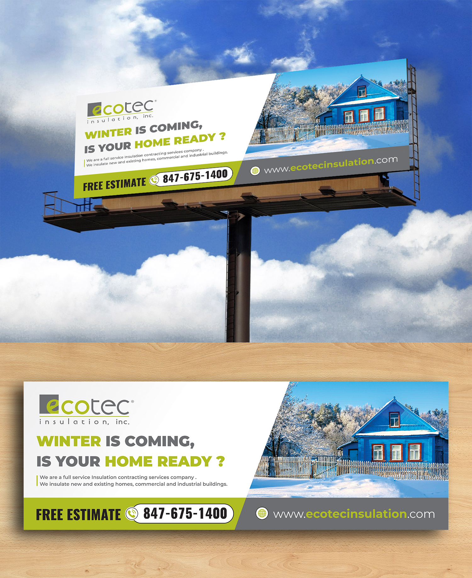 Billboard Design by ecorokerz for Eco Tec Insulation, Inc | Design #25443909