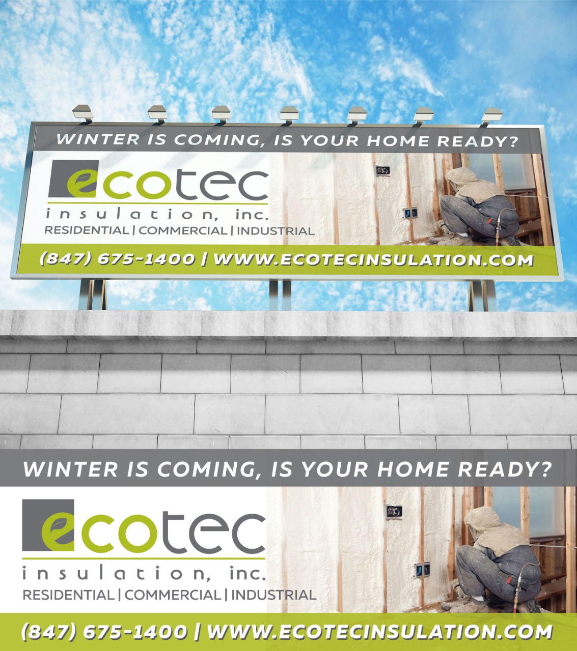 Billboard Design by Fusionex Studio for Eco Tec Insulation, Inc | Design #25430946