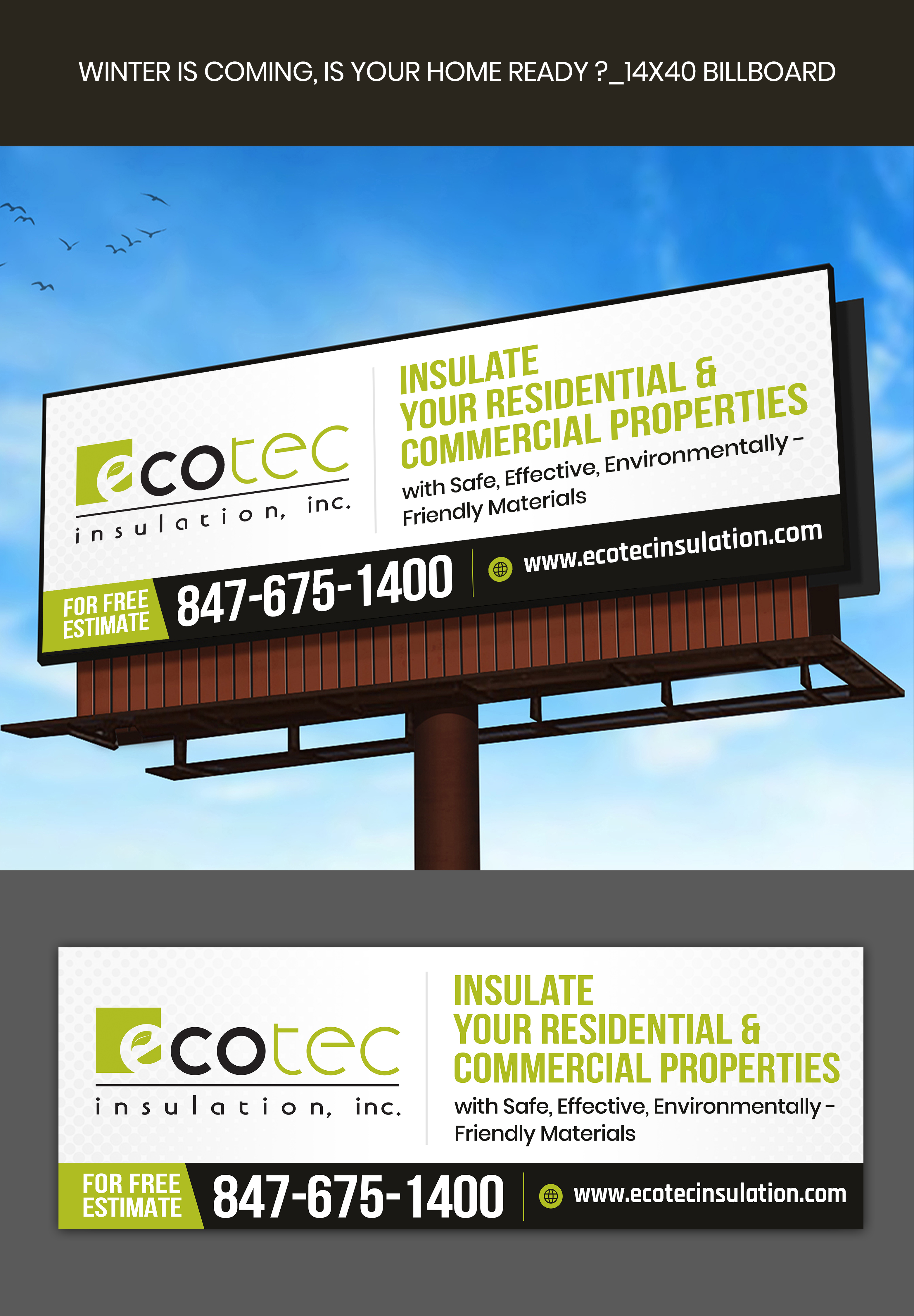 Billboard Design by ARTOGRAPHY for Eco Tec Insulation, Inc | Design #25433429