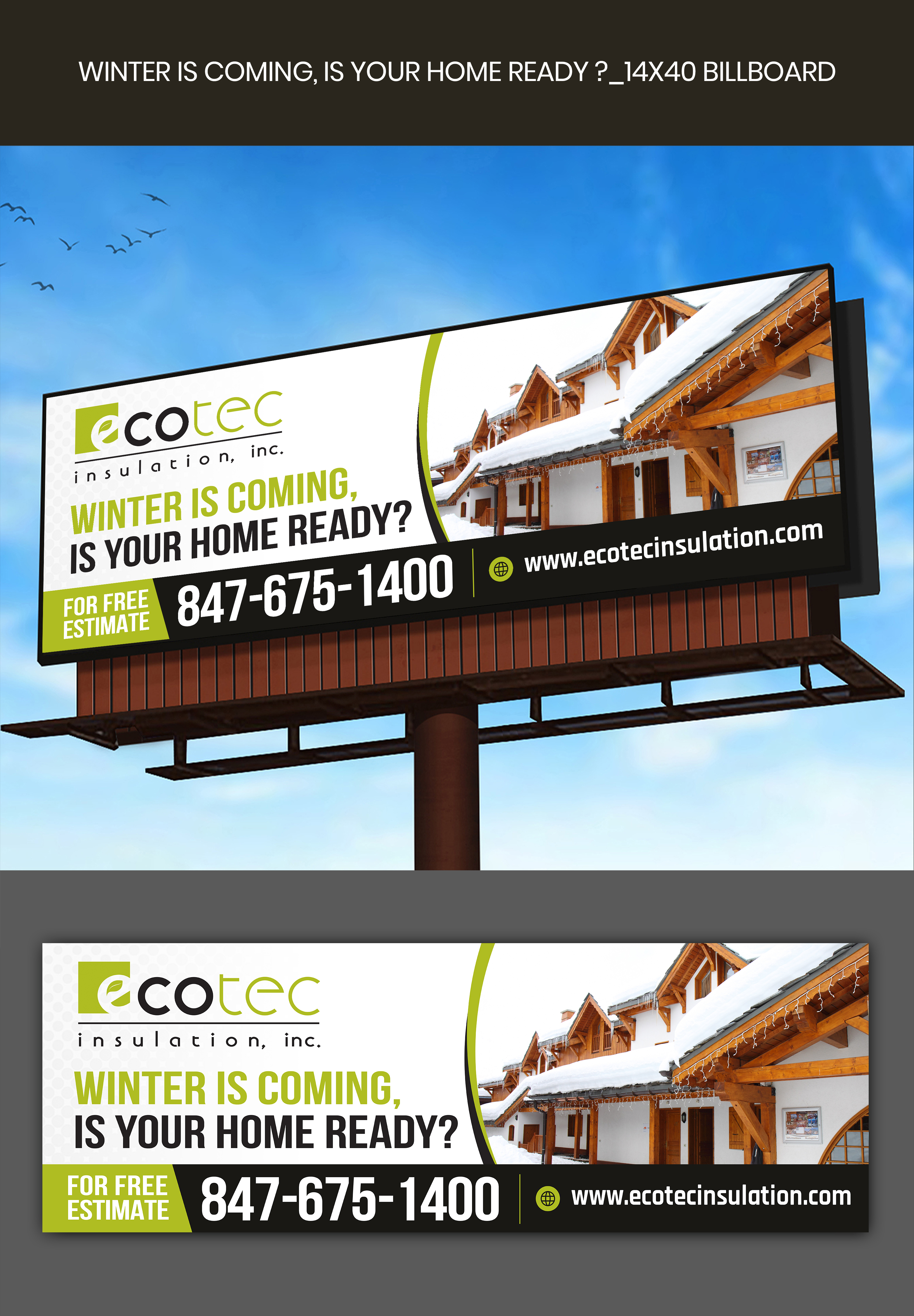 Billboard Design by ARTOGRAPHY for Eco Tec Insulation, Inc | Design #25440026