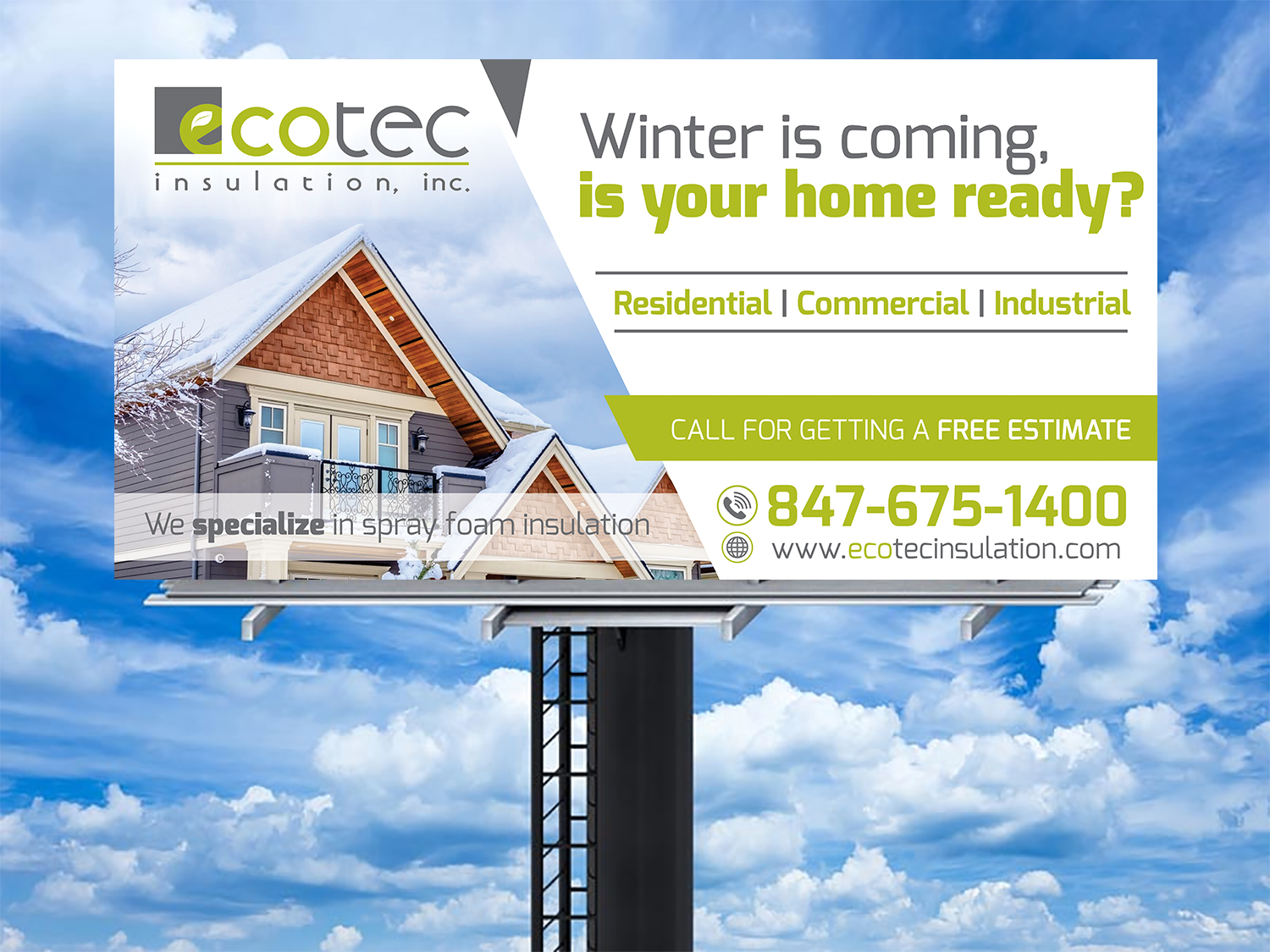 Billboard Design by Aurora:) for Eco Tec Insulation, Inc | Design #25425897