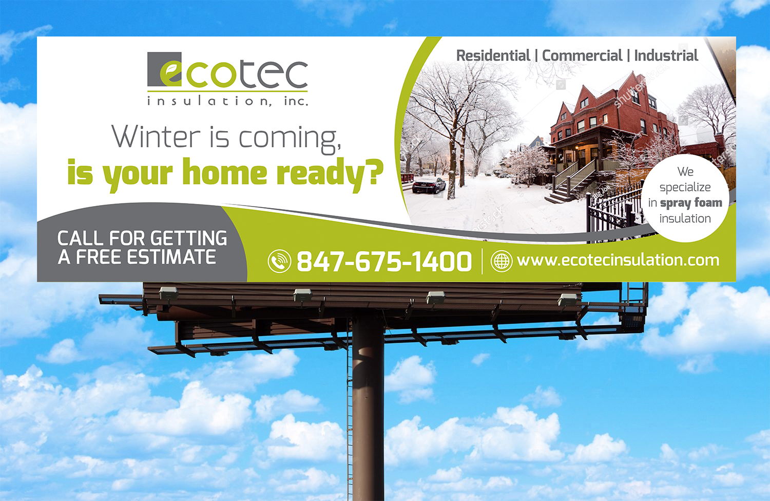 Billboard Design by Aurora:) for Eco Tec Insulation, Inc | Design #25442125