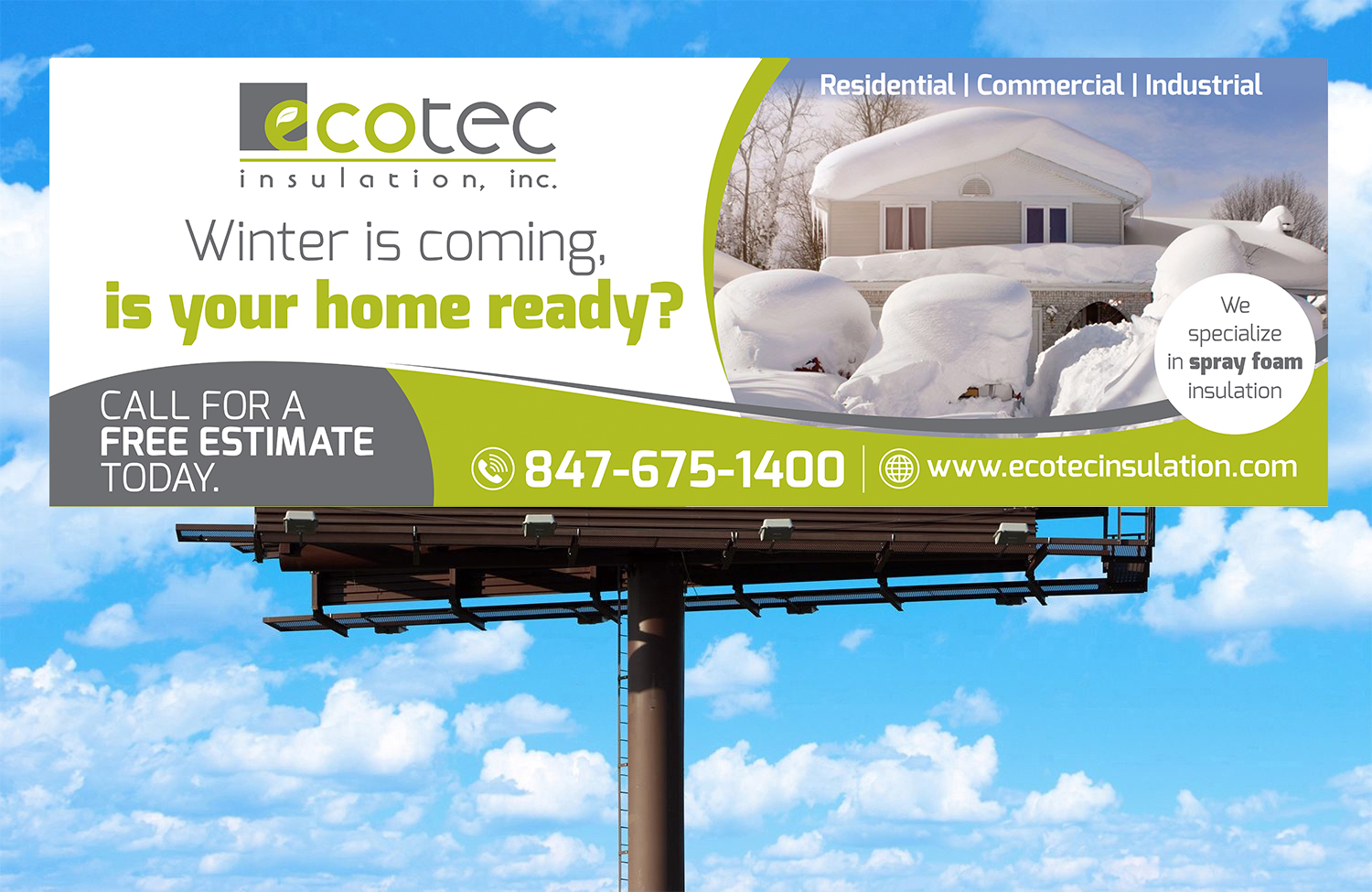 Design de Panneau par Aurora:) pour Eco Tec Insulation, Inc | Design #25458523