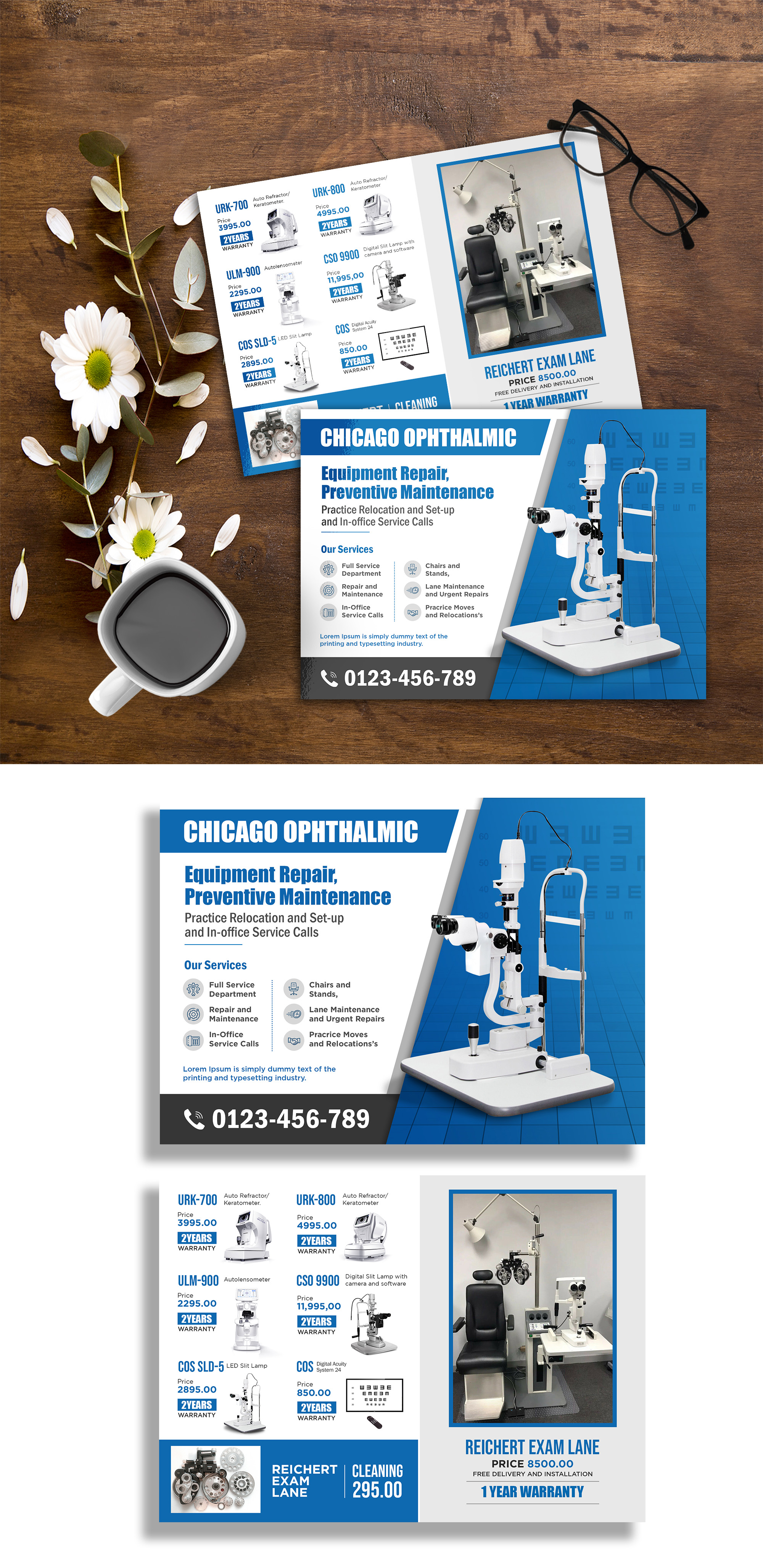 Postkarten-Design von debdesign für Chicago Ophthalmic Services, Inc | Design #25454040