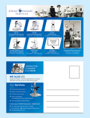 Postkarten-Design von sun_design für Chicago Ophthalmic Services, Inc | Design #25437472