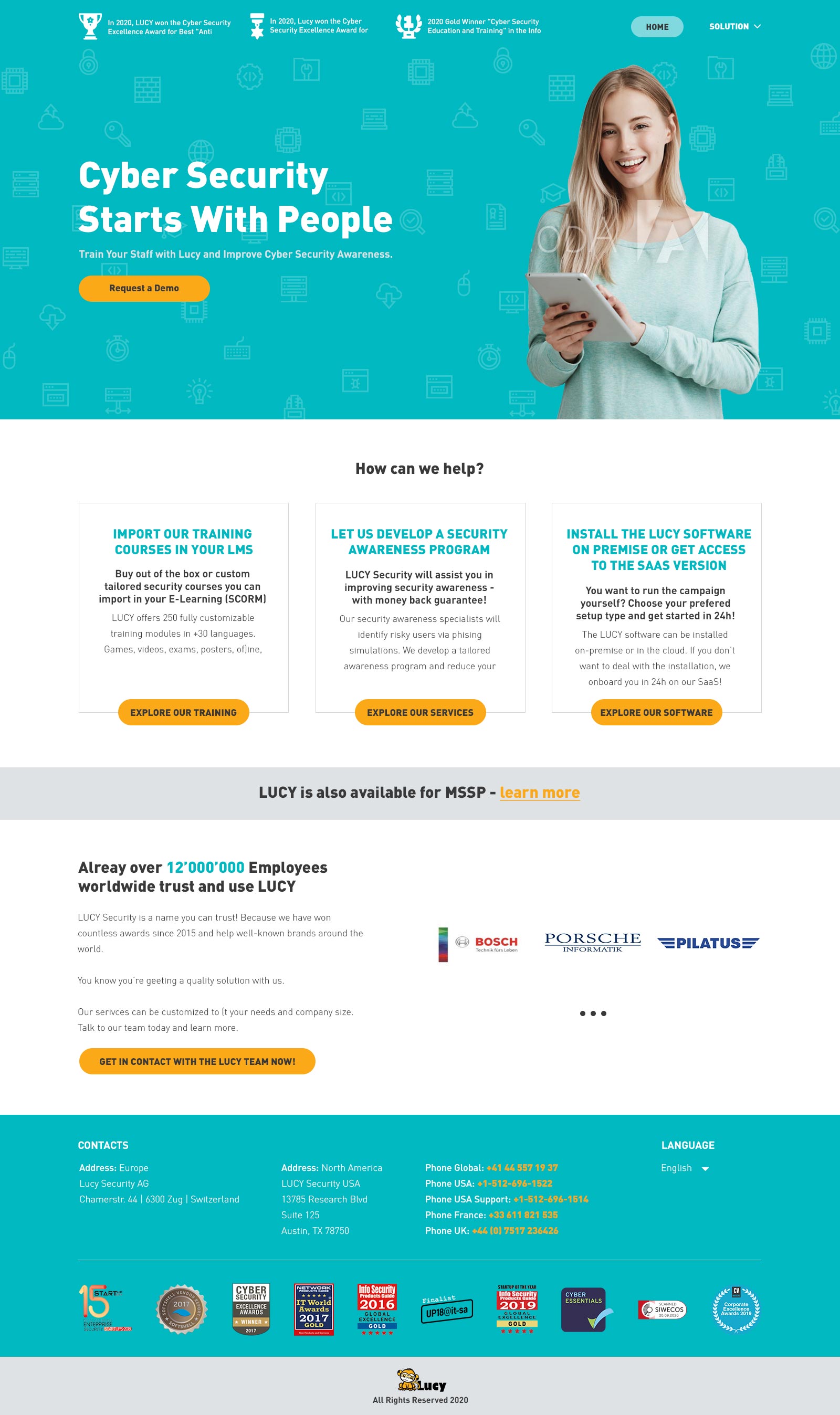 Web Design by Gjlfajardo for LUCY Security AG | Design #25441628