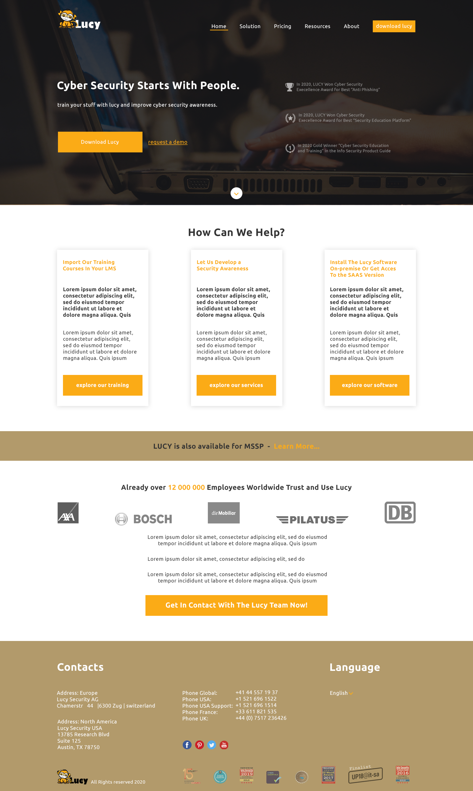 Web Design by Zayd for LUCY Security AG | Design #25455026