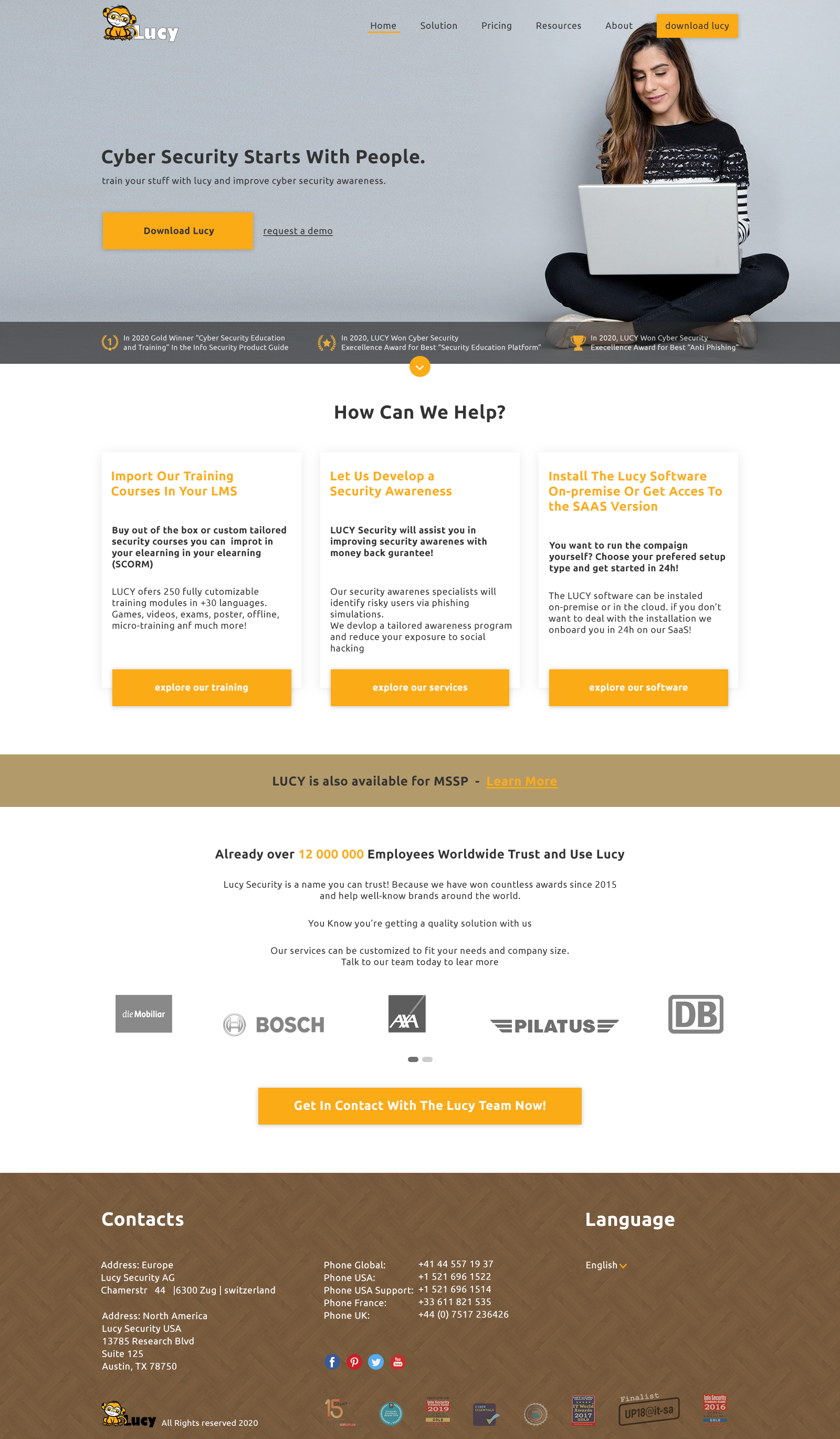 Diseño Web por Zayd para LUCY Security AG | Diseño #25477504