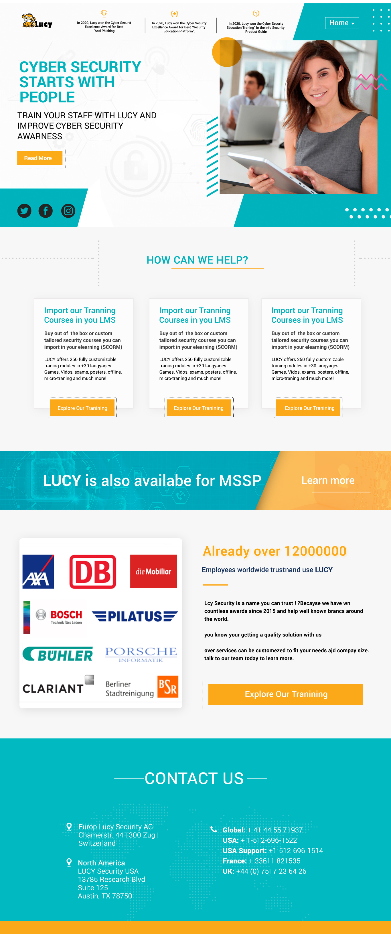 Web Design by seemasherry02 for LUCY Security AG | Design #25438189