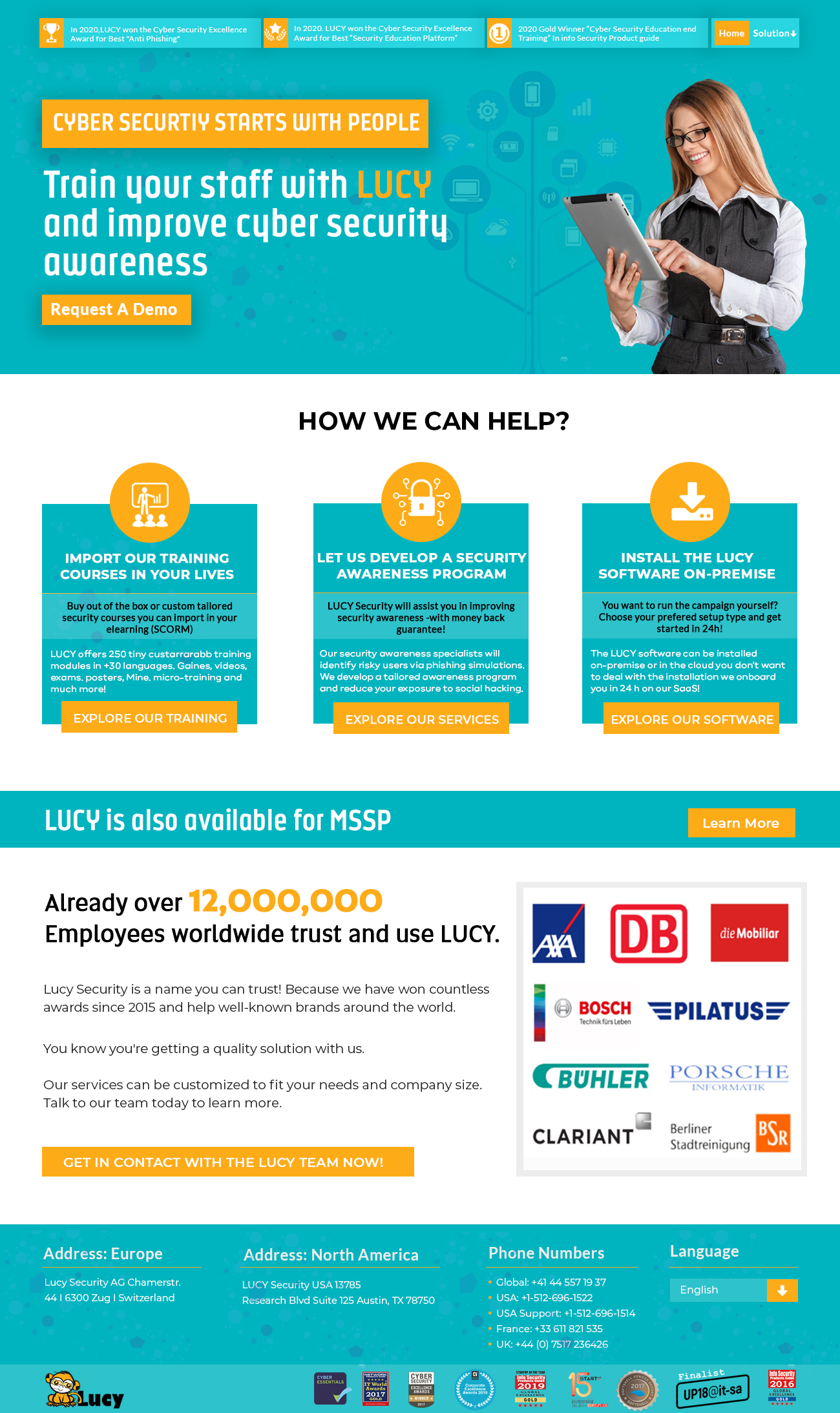 Web Design by Intellect Designer for LUCY Security AG | Design #25445104
